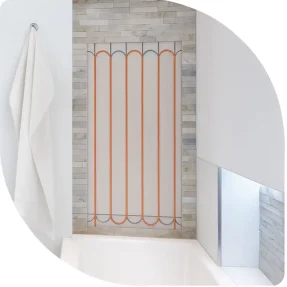 Installierte Wandheizung von T4 Systems für behagliche Strahlungswärme ohne Staubaufwirbelung.